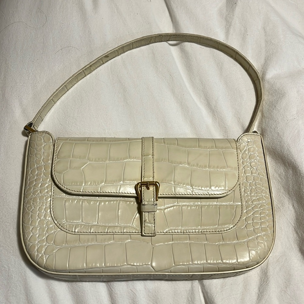 By far crocodile-effect leather shoulder bag